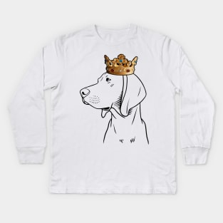 Redbone Coonhound Dog King Queen Wearing Crown Kids Long Sleeve T-Shirt